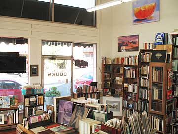 Interior view of Winston Smith Books store front entrance